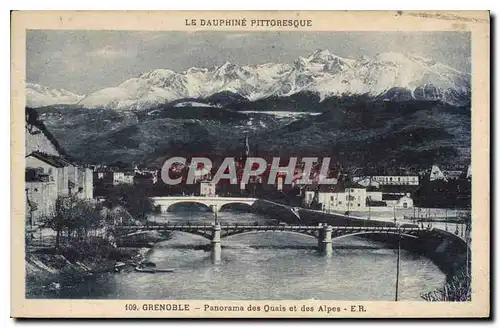 Cartes postales Grenoble Panorama des Quais et des Alpes