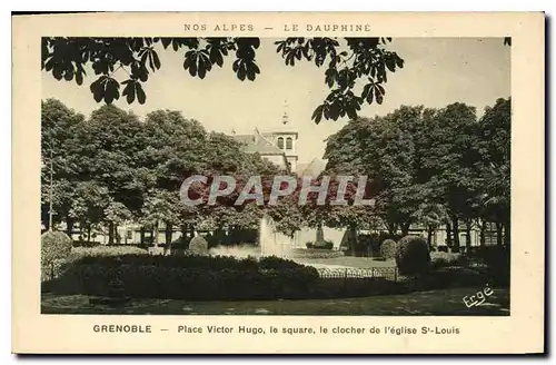 Ansichtskarte AK Grenoble Place Victor Hugo le square le clocher de l'eglise St Louis