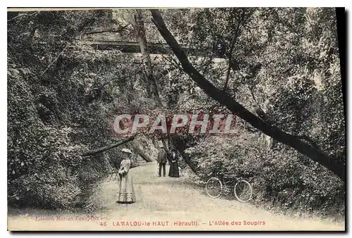 Ansichtskarte AK Lamalou les Bains Herault L'Allee des Soupirs Velo Cycle