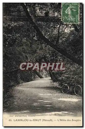Cartes postales Lamalou les Bains Herault l'Allee des Soupirs Velo Cycle