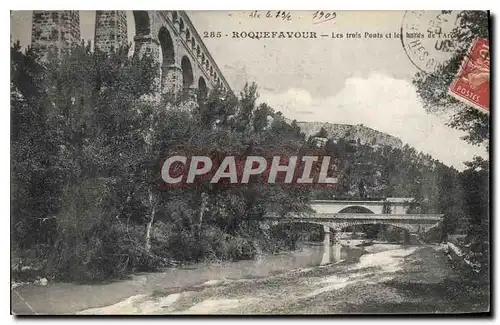 Cartes postales Roquefavour Les Trois Ponts et les bords de l'Arc