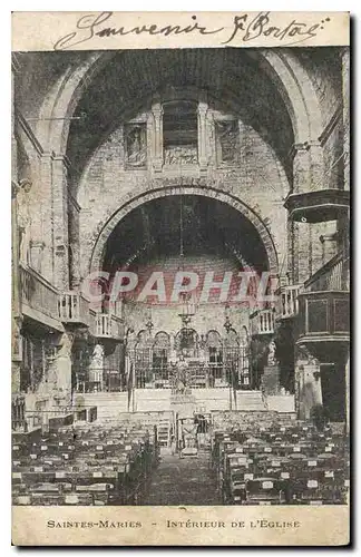 Cartes postales Saintes Maries Interieur de l'Eglise