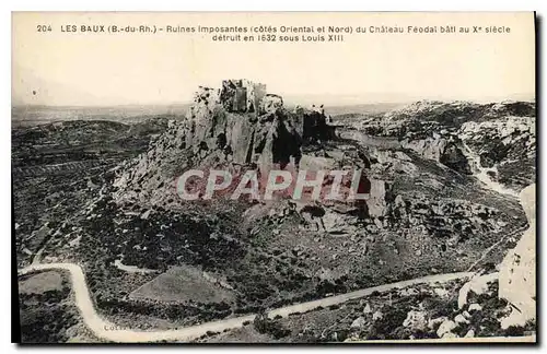 Cartes postales Les Baux Ruines imposantes cote Oriental et Nord du Chateau Feodal