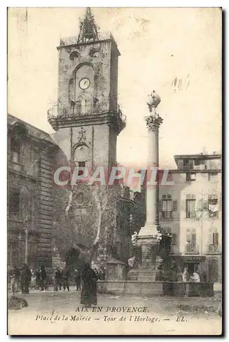 Ansichtskarte AK Aix en Provence Place de la Mairie Tour de l'Horloge