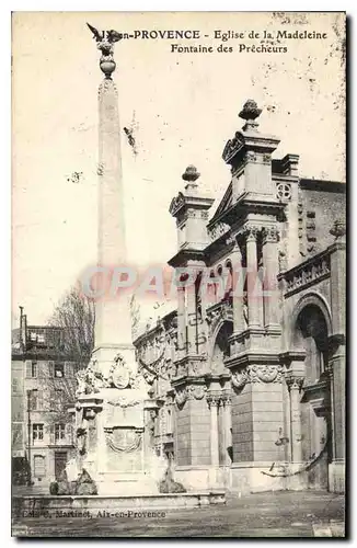 Cartes postales Aix en Provence Eglise de la Madeleine fontaine des Precheurs