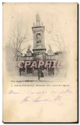 Cartes postales Aix en Provence Monument SEC cours de l'hopital