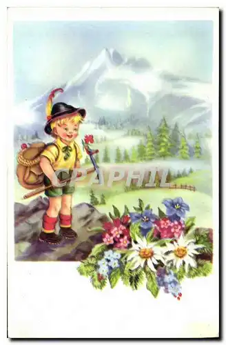 Cartes postales Fantaisie enfant Alpinisme