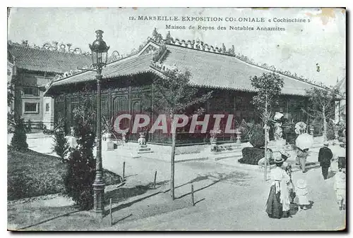 Ansichtskarte AK Marseille Exposition Coloniale a Cochinchine maison de Repos des Notable Annamites