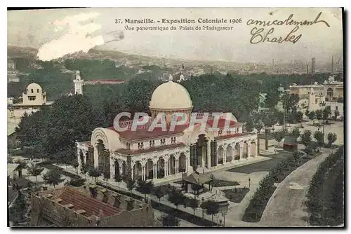 Cartes postales Marseille Exposition Coloniale 1906 vue panoramique du palais de Madagascar