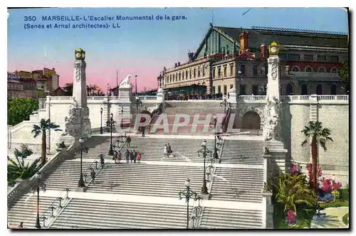 Ansichtskarte AK Marseille l'Escalier Monumental de la gare Senes et Arnal architectes