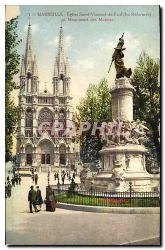 Ansichtskarte AK Marseille Eglise Saint Vincent de Paul les Reformes et Monument des Mobile