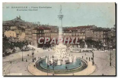 Cartes postales Marseille place Cestellane fontaine Cantini