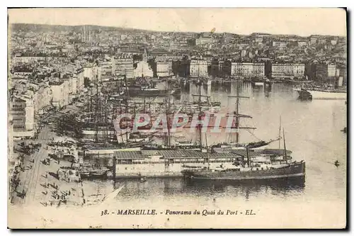 Cartes postales Marseille panorama du Quai du Port Bateaux