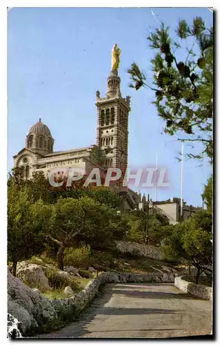 Moderne Karte Marseille Basilique Notre Dame de la Garde