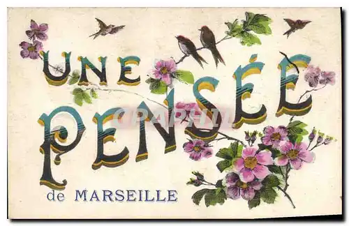 Cartes postales Une pensee de Marseille