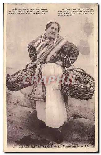 Cartes postales Types Marseillais la Poissonniere  Folklore Femme