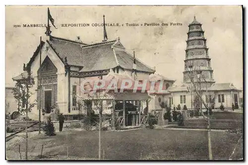 Cartes postales Marseille Exposition Coloniale Tonkin Pavillon des Forets