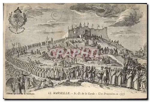 Ansichtskarte AK Marseille N D de la Garde une Procession en 1777