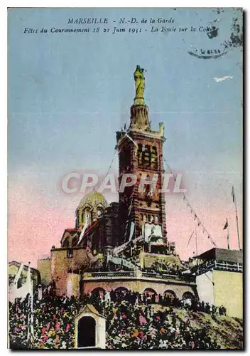 Cartes postales Marseille N D de la Garde fetes du Couronnement 18 21 Juin 1911 Feu d'Artifice