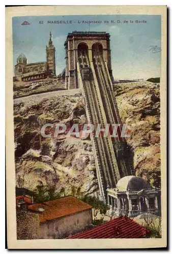 Cartes postales Marseille l'Ascenseur de N D de la Garde