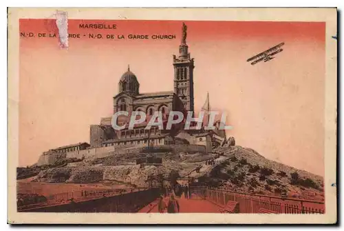 Ansichtskarte AK Marseille N D de la Garde church Avion Aviation