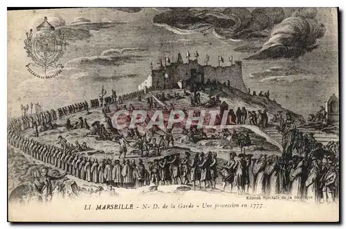 Ansichtskarte AK Marseille N D de la Garde une Procession en 1777