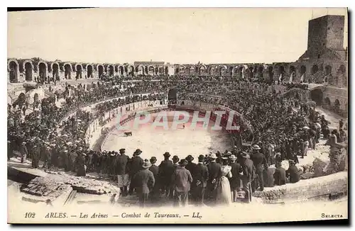 Ansichtskarte AK Arles les Arenes combat de taureaux Corrida