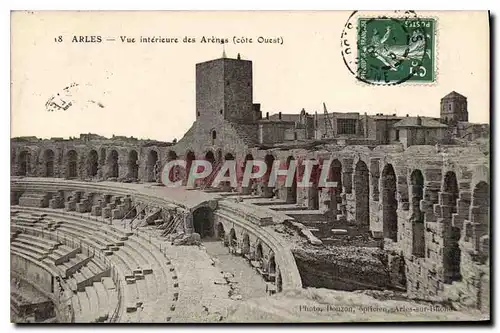 Cartes postales Arles vue interieure des Arenes cote Ouest