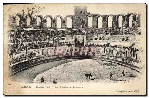 Ansichtskarte AK Arles interieur des Arenes courses de taureaux