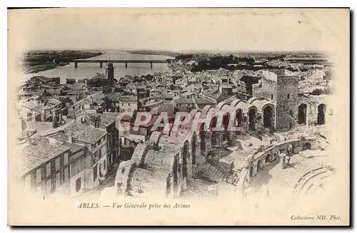 Ansichtskarte AK Arles vue generale prise des Arenes