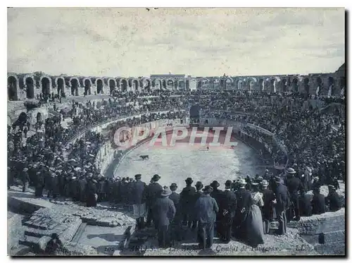 Ansichtskarte AK Arles les Arenes Combat de Taureaux