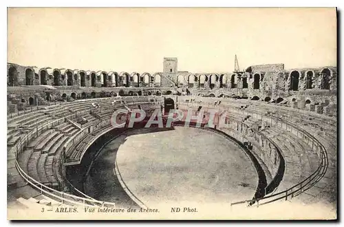 Cartes postales Arles vue interieure des Arenes