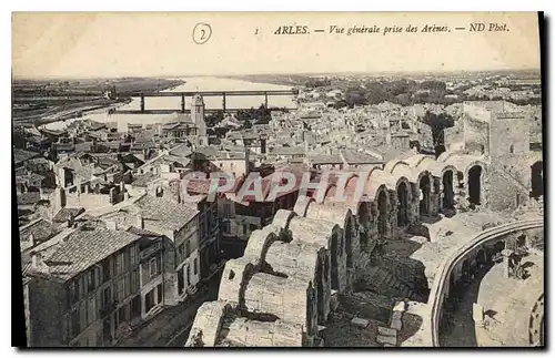 Ansichtskarte AK Arles vue generale prise des Arenes