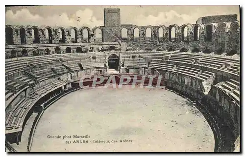 Cartes postales Arles interieur des Arenes