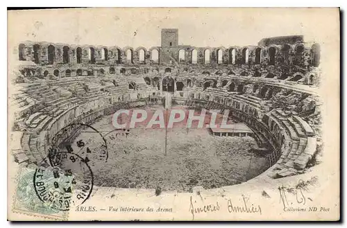 Cartes postales Arles vue interieure des Arenes