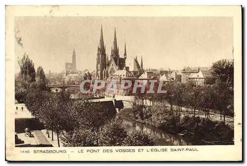 Ansichtskarte AK STRASBOURG LE PONT DES VOSGES ET L'EGLISE SAINT PAUL