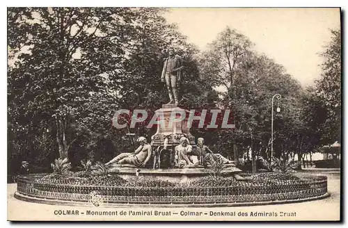 Cartes postales COLMAR Monument de l'amiral Bruat Colmar denkmal des Admirals Sruat