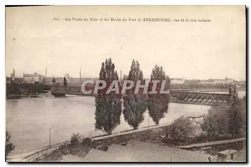 Ansichtskarte AK Les ponts du Rhin et les docks du port de Strasbourg vus de la rive badoise