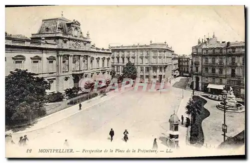 Cartes postales MONTPELLIER Perspective de la Place de Prefecture LL