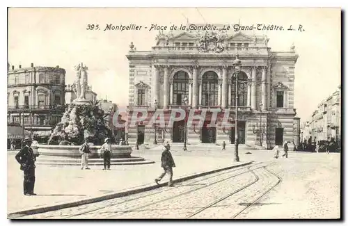 Ansichtskarte AK Montpellier Place de la Comedie Le Grand Theatre L.R