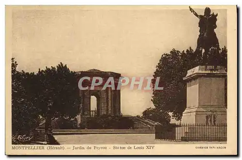 Cartes postales MONTPELLIER Herault Jardin du Peyrou Statue de louis XIV