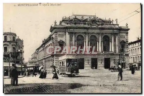 Cartes postales MONTPELLIER Opera Municipal Tramway