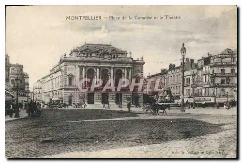 Cartes postales MONTPELLIER Place de la Comeie et la Theatre