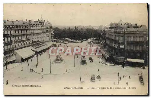 Ansichtskarte AK MONTPELLIER Perspective prise de la Terrasse du Theatre