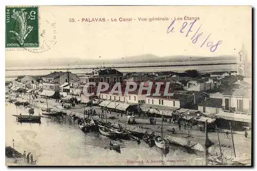 Cartes postales PALAVAS Le Canal Vue generale Les Etangs