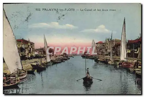 Cartes postales PALAVAS les FLOTS Le Canal et les deux rives