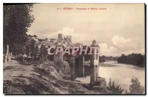 Ansichtskarte AK BEZIERS Panorama et Moulin Cordier