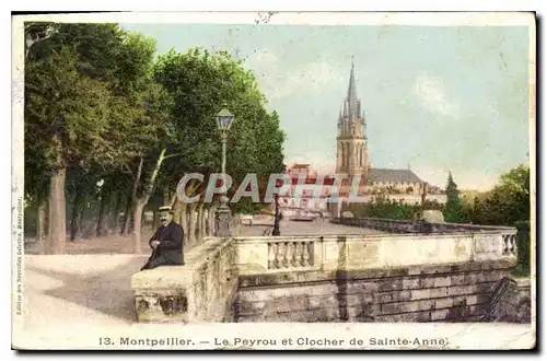 Cartes postales Montpellier Le peyrou et Cloocher de Sainte Anne