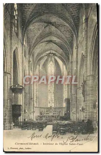Cartes postales Herault Interieur de I'Eglise Saint paul