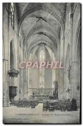Cartes postales CLERMONT L HARAULT Interieur le I'Eglise Saint Paul